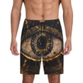 thumbnail image 1 of Pofeuu Mystical Golden Eye Print Men's Soft Woven Elastic Waistband Sleep Pajama Short-3X-Large, 1 of 6