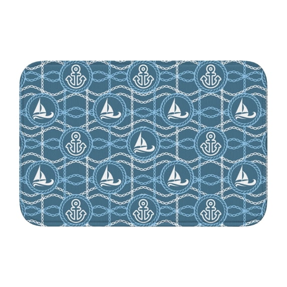 Pofeuu Nautical Print Hem Mat 40x60 - Multipurpose Doormat for Indoor & Outdoor Use - Welcome Your Guests with our Entrance Mat