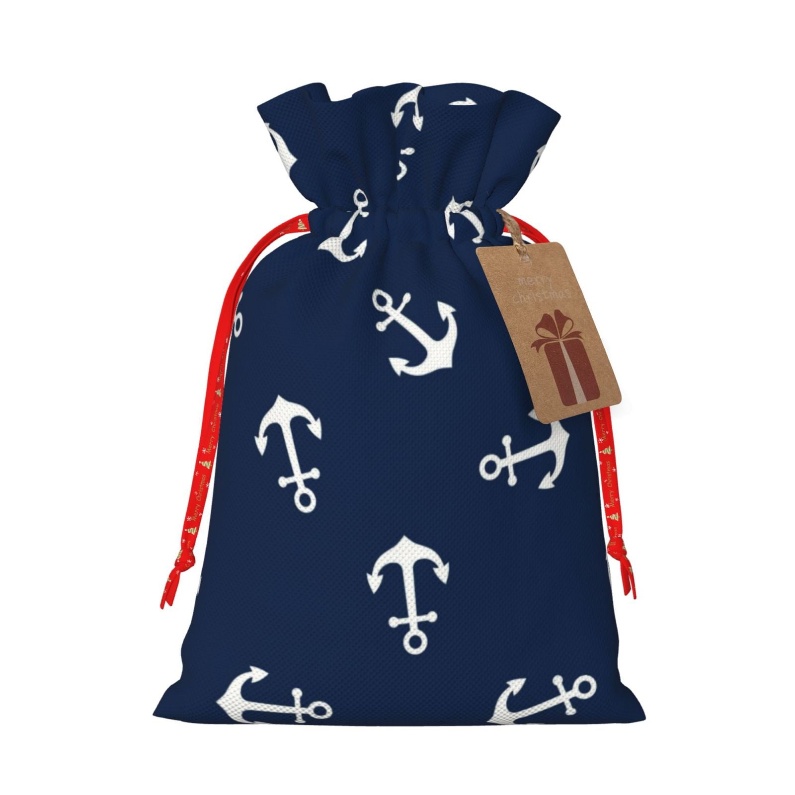 Pofeuu Nautical Themed Simple Anchors Print Burlap Bags with ...