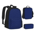 thumbnail image 1 of Pofeuu Navy Blue Print Backpack Travel Backpacks With Lunch Bag Pencil Bag Set 3 pcs Set Cartoon Backpack, 1 of 7