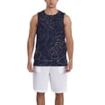 thumbnail image 1 of Pofeuu Navy Dark Blue Print Basketball Jersey, Shirts for Men Youth Basketball Jersey Crew Neck-XX-Large, 1 of 6