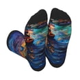 thumbnail image 1 of Pofeuu Neon Shanghai Cityscape Night Print Crew Socks, Adult Running Hiking Socks for Youth and Adult, 1 of 7