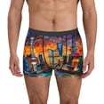 thumbnail image 1 of Pofeuu Neon Shanghai Cityscape Night Print Men’s Boxer Briefs, Moisture-Wicking Underwear, Regular,Trunk-X-Large, 1 of 5