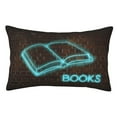 thumbnail image 1 of Pofeuu Neon Sign For Books Print Polyester Microfiber Plush Pillowcases, Super Soft and Cozy Pillow Case Covers with Envelop Closure（Pillow core not included）-20"x30", 1 of 6