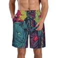 thumbnail image 1 of Pofeuu Neon Zombie Skull Prin Men's Swim Trunks Quick Dry Bathing Suit Swimming Board Shorts Mesh Lining Beach Swimwear-XX-Large, 1 of 6
