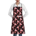 thumbnail image 1 of Pofeuu New Year Flamingo Print Aprons with Pockets, Cute Aprons for Kitchen, Cooking, Server, Barber, Chef Apron, 1 of 7