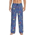 thumbnail image 1 of Pofeuu New-York City Print Men's Pajama Pants, Soft Lounge Pajama Pants with big pockets for Men Plaid Pj Bottoms-Large, 1 of 6