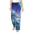 thumbnail image 1 of Pofeuu Night At Lake Aurora 1 Print Women's Fashion Pajama Pants with Pockets Comfy Drawstring Sleep Lounge Bottoms-Medium, 1 of 6