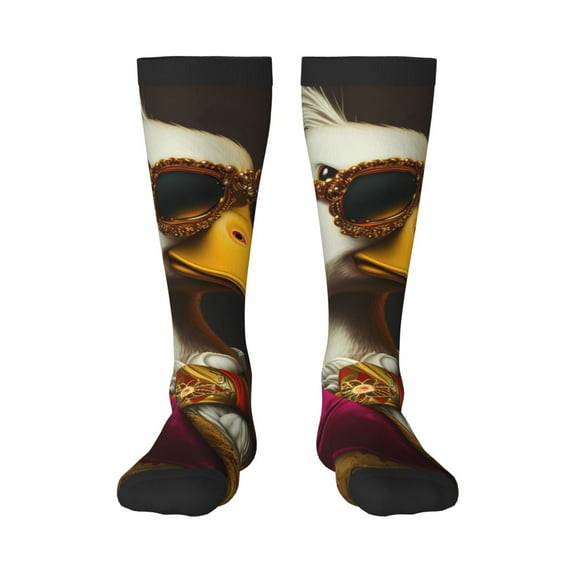 Pofeuu Noble Style Duck Print Stockings, Adult Running Hiking Socks for Youth and Adult