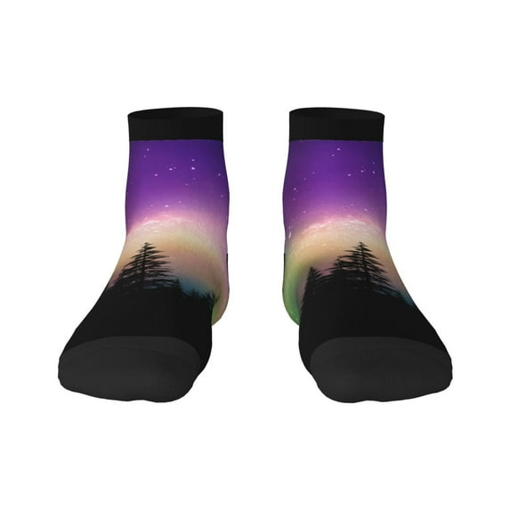 Pofeuu Northern Lights Print 30cm Socks, Adult Running Hiking Socks for Youth and Adult