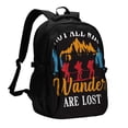 thumbnail image 1 of Pofeuu Not All Who Wander Are Lost Hiking Print Storage Laptop Backpack with USB Charging Port[Water Resistant] College Computer Bookbag Fits, 1 of 7