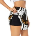 thumbnail image 1 of Pofeuu Not All Who Wander Are Lost4 Print Women's Athletic Shorts Running Workout Shorts Tummy Control Quick Dry Gym Shorts with Pockets Double layer sports shorts-Large, 1 of 7