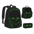 thumbnail image 1 of Pofeuu Numbers Skull Print Backpack Travel Backpacks With Lunch Bag Pencil Bag Set 3 pcs Set Cartoon Backpack, 1 of 7