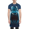 thumbnail image 1 of Pofeuu Open-Mouthed Shark Print Waterproof Apron with Pockets Adjustable Cooking Aprons Kitchen Bib for Baking Household Cleaning, 1 of 8