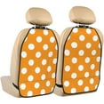 thumbnail image 1 of Pofeuu Orange And White Polka Dot Print 2 Pack PU Leather Kick Mat Back Seat Protector, Universal Car Seat Back Organizer, Waterproof Backseat Protector For Most Car, 1 of 8
