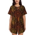 thumbnail image 1 of Pofeuu Orange Dreamcatcher Print Women's Pajama Set Short/Shorts Soft Button PJs Elastic Drawstring Waist Sleepwear-, 1 of 6