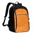 thumbnail image 1 of Pofeuu Orange Glitter2 Print Storage Laptop Backpack with USB Charging Port[Water Resistant] College Computer Bookbag Fits, 1 of 7