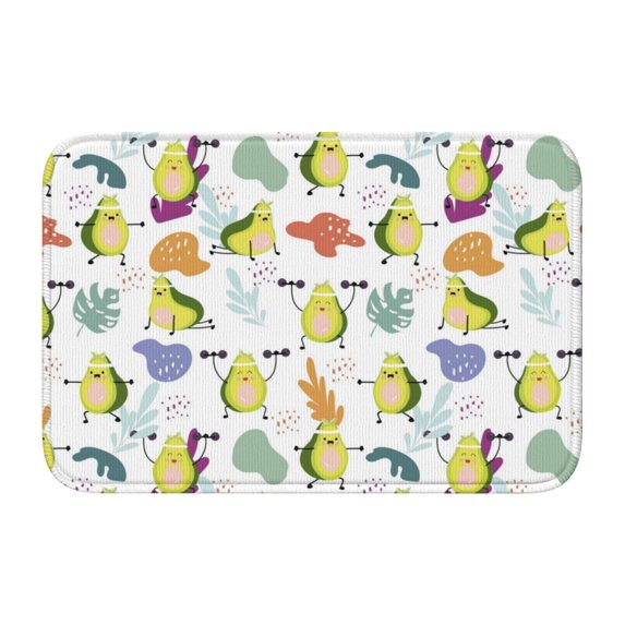 Pofeuu Orange Green Avocado Print Hem Mat 40x60 - Multipurpose Doormat for Indoor & Outdoor Use - Welcome Your Guests with our Entrance Mat