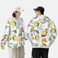 thumbnail image 1 of Pofeuu Orange Green Avocado Print Sun Protection Outdoor Lightweight Full Zip UV Cooling Hoodie Long Sleeve Summer Clothing for Outdoor Hiking-Large, 1 of 5