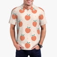 thumbnail image 1 of Pofeuu Orange Peach Print Men's Loose Fit Midweight Short-Sleeve Pocket Polo-4X-Large, 1 of 6