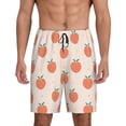 thumbnail image 1 of Pofeuu Orange Peach Print Men's Soft Woven Elastic Waistband Sleep Pajama Short-X-Large, 1 of 6