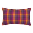 thumbnail image 1 of Pofeuu Orange and Purple Plaid Print Polyester Microfiber Plush Pillowcases, Super Soft and Cozy Pillow Case Covers with Envelop Closure（Pillow core not included）-16"x24", 1 of 6