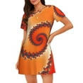 thumbnail image 1 of Pofeuu Orange Rotating Print Women's Loose Fit Short Sleeve Nightgown, Comfortable Sleep Dress for Women, Casual Lounge Sleepwear, Soft Cotton Sleep Dress, 1 of 6