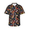 thumbnail image 1 of Pofeuu Orchids Flowers Print Hawaiian Shirt for Men Sleeves Casual Button Down Summer Beach Dress Shirts T-Shirts,Small, 1 of 7