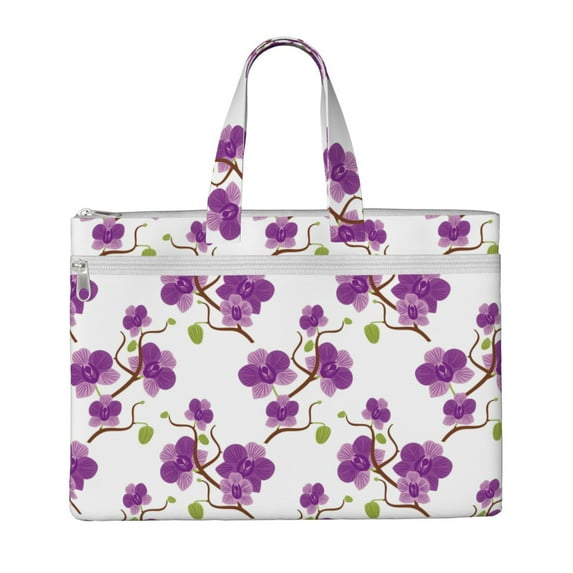 Pofeuu Orchids Flowers Print Laptop Bag Carrying - Computer Bag Laptop Case Shoulder Slim Work Travel