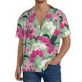 thumbnail image 1 of Pofeuu Orchids Flowers Print Mens Casual Short Sleeve Shirts Beach Summer Spread Collar Pocket Tops Men's Casual Short-sleeved Shirt-X-Large, 1 of 5