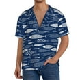 thumbnail image 1 of Pofeuu Ornamental Fish Print Mens Casual Short Sleeve Shirts Beach Summer Spread Collar Pocket Tops Men's Casual Short-sleeved Shirt-Medium, 1 of 5