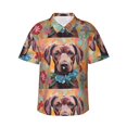 thumbnail image 1 of Pofeuu Painted Flower Puppy Print Hawaiian Shirt for Men Sleeves Casual Button Down Summer Beach Dress Shirts T-Shirts,Medium, 1 of 7