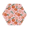 thumbnail image 1 of Pofeuu Painting Peach Print Leather Coasters Set of 6, Round Cups Mugs Mat Pad for Home Kitchen Heat Resistant Drink Coasters,Hexagon, 1 of 7