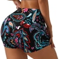 thumbnail image 1 of Pofeuu Paisley Print Workout Shorts for Women Scrunch Butt Lifting High Waisted Yoga Gym Seamless Booty Biker Shorts-XX-Large, 1 of 8
