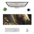 thumbnail image 1 of Pofeuu Palatial Gold Pattern Horse Print Desk Mat for Keyboard and Mouse，Computer Desk Matt for Desktop，Large Mouse Pad for Desk，Desk Pads on Top of Desks 12x31.5in, 1 of 8