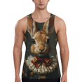 thumbnail image 1 of Pofeuu Palatial Style Flower Rabbit Print Men's Workout Tank Tops Sleeveless Muscle Gym Shirt Quick Dry-4X-Large, 1 of 7