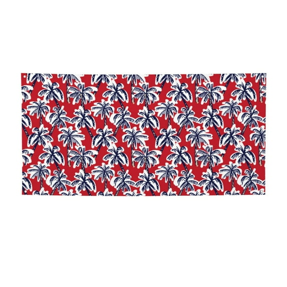 Pofeuu Palm Tree Pattern on Red Print Colorful Yard Festival Banner Sign Party Outdoor & Indoor Party Decoration Banne Festival Yard Sign-Small