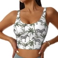 thumbnail image 1 of Pofeuu Palm Trees Zebra Print Sports Bra for Women Sexy Vest Yoga Running Gym Fitness Crop Bras Tops-Large, 1 of 8