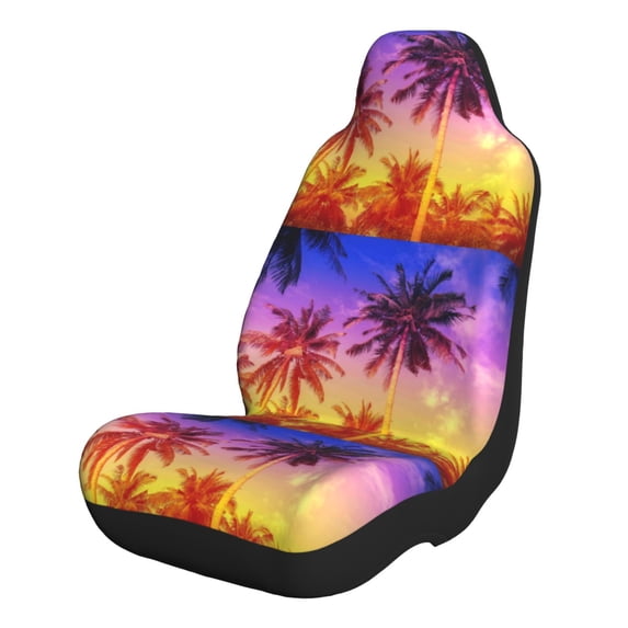 Pofeuu Palm Trees at Sunset Print Automotive Car Seat Covers Flat Cloth Full Set Seat Covers,Car Seat Covers front seats for Cars Trucks and SUVs-1