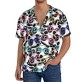 thumbnail image 1 of Pofeuu Panda And Glasses Print Mens Casual Short Sleeve Shirts Beach Summer Spread Collar Pocket Tops Men's Casual Short-sleeved Shirt-Medium, 1 of 5