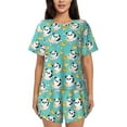 thumbnail image 1 of Pofeuu Panda Bathing Print Women's Pajama Set Short/Shorts Soft Button PJs Elastic Drawstring Waist Sleepwear-3X-Large, 1 of 6