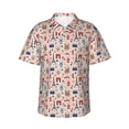 thumbnail image 1 of Pofeuu Paris Print Hawaiian Shirt for Men Sleeves Casual Button Down Summer Beach Dress Shirts T-Shirts,Small, 1 of 7