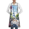thumbnail image 1 of Pofeuu Parisian Cafe With Eiffel Print Aprons with Pockets, Cute Aprons for Kitchen, Cooking, Server, Barber, Chef Apron, 1 of 7