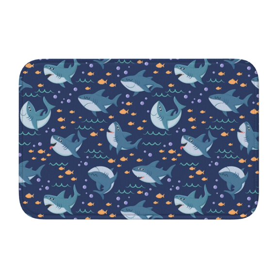 Pofeuu Party Shark Cut Print Hem Mat 40x60 - Multipurpose Doormat for Indoor & Outdoor Use - Welcome Your Guests with our Entrance Mat