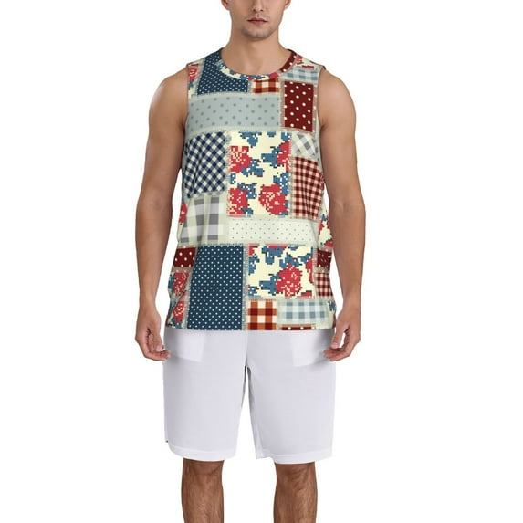 Pofeuu Patchwork In Country Style Print Basketball Jersey, Shirts for Men Youth Basketball Jersey Crew Neck-4X-Large