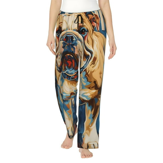 Pofeuu Patriotic Bulldog Welcome Print Women's Fashion Pajama Pants with Pockets Comfy Drawstring Sleep Lounge Bottoms-XX-Large