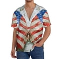 thumbnail image 1 of Pofeuu Patriotic Butterfly Floral Print Mens Casual Short Sleeve Shirts Beach Summer Spread Collar Pocket Tops Men's Casual Short-sleeved Shirt-X-Large, 1 of 5