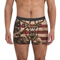 thumbnail image 1 of Pofeuu Patriotic Deer Soldier Salute Print Men’s Boxer Briefs, Moisture-Wicking Underwear, Regular,Trunk-X-Large, 1 of 5