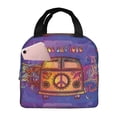 thumbnail image 1 of Pofeuu Peace And Love Print Lunch Bag Lunch Box Large Capacity Insulated Lunch Bag for Adult, Leakproof Reusable Lunch Tote Bags for Work, 1 of 5