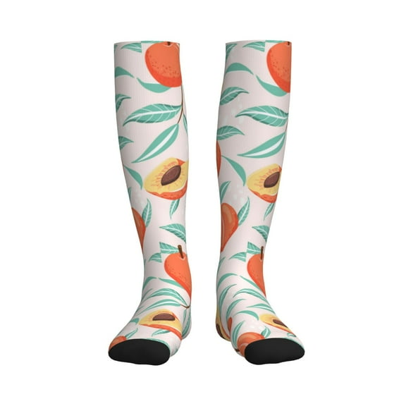 Pofeuu Peach Print Compression Socks for Women & Men Circulation - Best Support for Nurses,Running,Athletic,Sports